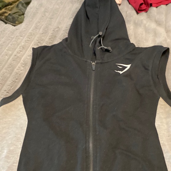 Gymshark Shirts Mens Gymshark Sleeveless Zip Up Hoodie With Pockets